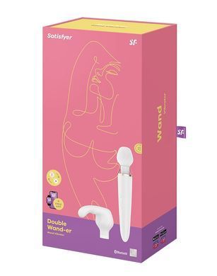 Смарт-вібромасажер зі змінною головкою Satisfyer Double Wand-er SO6135 фото