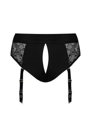 Кружевные трусы для страпона с подвязками для чулок Strap-On-Me DIVA HARNESS - XS SX2280 фото