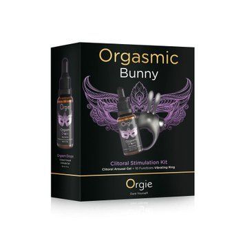 Набор Orgie Orgasmic Bunny: возбуждающие капли и эрекционное виброкольцо SX3641 фото