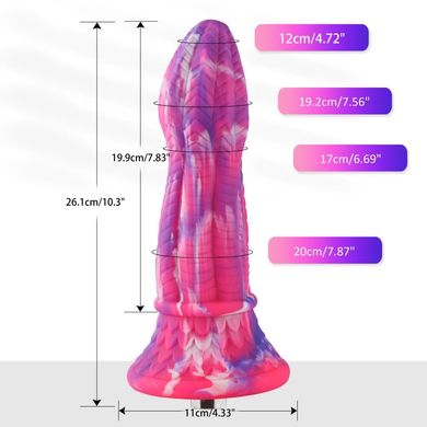 Фалоімітатор для секс-машин Hismith 10.3″ Silicone Monster Dildo Series, KlicLok та присоска SO6216 фото