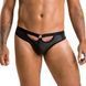 Мужские слипы с вырезами Passion 041 SLIP JOE L/XL Black, экокожа, открытые ягодицы SO7594 фото 1