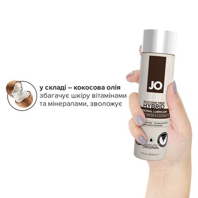 Лубрикант с кокосовым маслом JO Silicone Free Hybrid ORIGINAL (120 мл) белый SO1683 фото