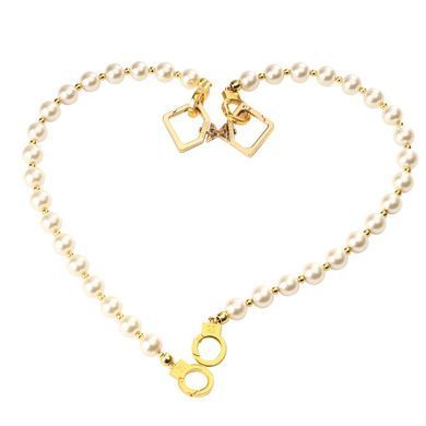Жемчужные наручники и поножи LOCKINK Pearl Handcuffs & Anklecuffs SX0909 фото