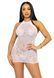 Платье-сетка со стразами Leg Avenue Rhinestone halter mini dress White, открытая спина, one size SO7957 фото