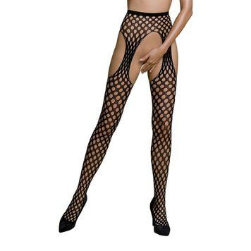Эротические колготки-бодистокинг Passion ECO S003 black, с доступом, имитация подвязок SO7090 фото
