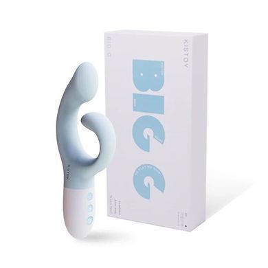 Вибратор-кролик для точки G KISTOY Big G Blue, изогнутый отросток, автоматический подогрев SO8706 фото