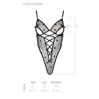 Еротичний боді з малюнком Passion LOVELIA BODY XXL/XXXL, black SO4755 фото