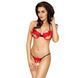 Комплект білизни Passion COCTAIL BIKINI L/XL, red, ліф з бантиками, стрінги-ниточки EL11201 фото 1