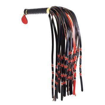 Флоггер LOCKINK SEVANDA Red & Black Braided Tail Flogger, красно-черный, хвосты с узелками SX0876 фото