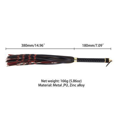 Флогер LOCKINK SEVANDA Red & Black Braided Tail Flogger, червоно-чорний, хвости з вузликами SX0876 фото