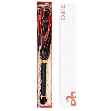 Флогер LOCKINK SEVANDA Red & Black Braided Tail Flogger, червоно-чорний, хвости з вузликами SX0876 фото