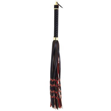 Флогер LOCKINK SEVANDA Red & Black Braided Tail Flogger, червоно-чорний, хвости з вузликами SX0876 фото