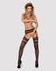 Чулки-стокинги с комбинированной сеткой Obsessive Garter stockings S214 S/M/L, черные SO7268 фото 4