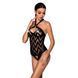 Сетчатый боди с халтером и ритмичным рисунком Passion Hima Body S/M, black SO5347 фото 1