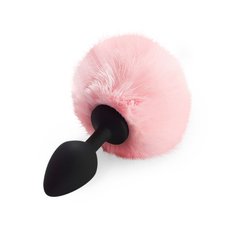 Силиконовая анальная пробка М Art of Sex - Silicone Bunny Tails Butt plug, цвет Розовый, диаметр 3,5 SO6693 фото