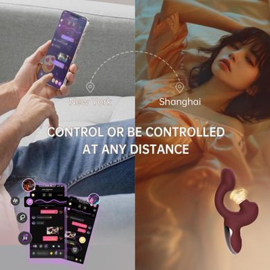 Смарт-вибратор Magic Motion Ponder Purple, двойная стимуляция, виброяйцо+язычок для клитора SX3228 фото