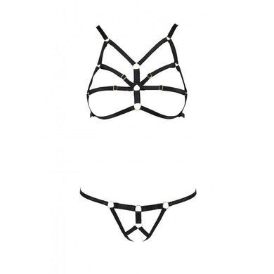 Комплект білизни зі стреп Passion Exclusive ARMANDA SET S/M, black SO5963 фото