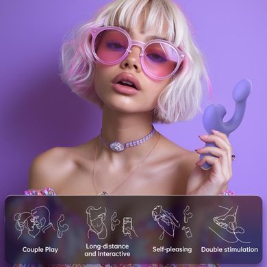 Смарт-вибратор Magic Motion Ponder Purple, двойная стимуляция, виброяйцо+язычок для клитора SX3228 фото