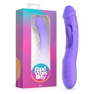 Вибратор точки G с вагинальным отростком Good Vibes Only &ndash; Flax Vibrating Dildo with G-Spot Stimulator SX3064 фото