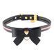 Ошейник с поводком LOCKINK SEVANDA Love Heart Butterfly Leather Collar Set, черно-розовый, с бантом SX0863 фото 3