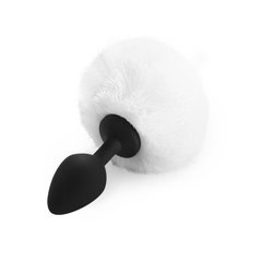 Силиконовая анальная пробка М Art of Sex - Silicone Bunny Tails Butt plug, цвет Белый, диаметр 3,5 с SO6695 фото