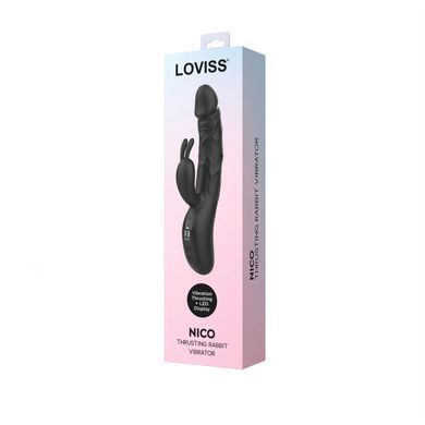 Вібратор-кролик з пульсацією Loviss Nico Thrusting Rabbit Vibrator, 9 режимів, подвійний відросток SX3997 фото