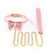 Ошейник с поводком LOCKINK SEVANDA Love Heart Butterfly Leather Collar Set, розовый, с бантом SX0864 фото