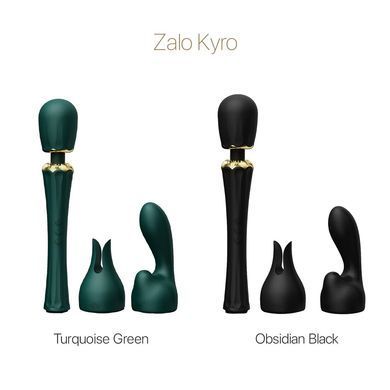 Вибромассажер с насадками Zalo &mdash; Kyro Wand Turquoise Green SO6650 фото