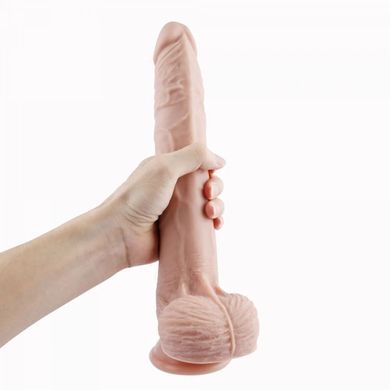 Фалоімітатор 11.8&Prime; з вібрацією для секс-машин Hismith Silicone Dildo with Vibe, KlicLok, пульт ДК SX4009 фото