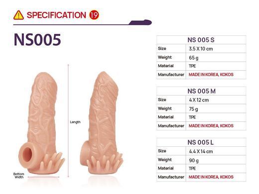 Насадка на член Kokos Nude Sleeve NS 005 S SX4628 фото