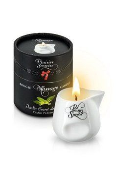 Массажная свеча Plaisirs Secrets Ylang Patchoul (80 мл) подарочная упаковка, керамический сосуд SO1857 фото