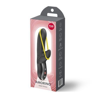 Мини вибратор-кролик со стимулирующей лентой Fun Factory AMORINO Black, лента съемная SX4302 фото
