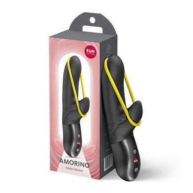Мини вибратор-кролик со стимулирующей лентой Fun Factory AMORINO Black, лента съемная SX4302 фото
