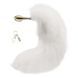 Металлическая анальная пробка с меховым хвостом LOCKINK SEVANDA White Fox-Tail Anal Rose-shape Plug