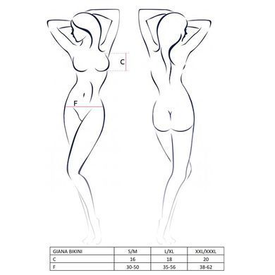 Комплект білизни Passion GIANA BIKINI S/M, black, напівпрозорі ліф і трусики з бантиками EL15102 фото