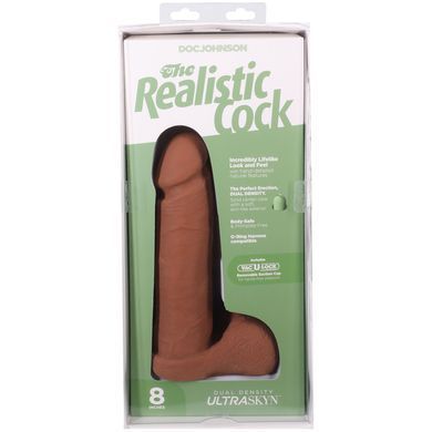 Фалоімітатор Doc Johnson The Realistic Cock ULTRASKYN - 8 Inch with Balls Caramel SX4428 фото