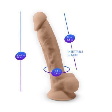Фалоімітатор з вібрацією SilexD Vetus Vibro Flesh (MODEL 1 size 8in) + LRS, двошаровий, діам. 4,2 см SO8213 фото