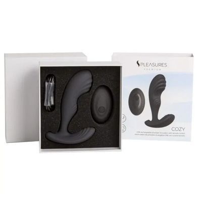 Вібромасажер простати S Pleasures Premium Cozy, чорний, з рельєфною головкою, 10 режимів SX1613 фото