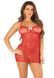 Сорочка с сердечками Leg Avenue Mini Heart Trimmed Net Chemise One Size, Red SX1740 фото 3