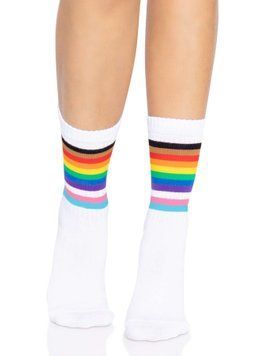 Носки женские в полоску Leg Avenue Pride crew socks Rainbow, 37&ndash;43 размер SO8584 фото