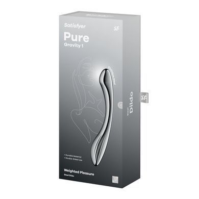 Металевий дилдо Satisfyer Pure Gravity 1, двосторонній, можна нагрівати й охолоджувати, 939 г SX3253 фото
