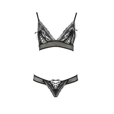 Комплект білизни Passion ERZA SET S/M, black, ліф і трусики PS26011 фото