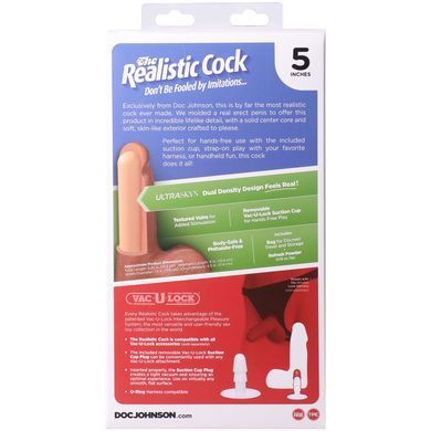 Фаллоимитатор Doc Johnson The Realistic Cock ULTRASKYN - 5 Inch with Balls Vanilla SX4482 фото