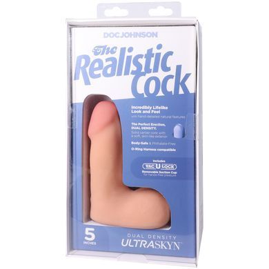 Фаллоимитатор Doc Johnson The Realistic Cock ULTRASKYN - 5 Inch with Balls Vanilla SX4482 фото