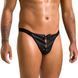 Чоловічі сліпи на шнурівці Passion 044 SLIP BEN S/M Black, екошкіра, люверси SO7604 фото