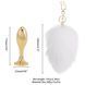 Металлическая анальная пробка &mdash; кроличий хвост LOCKINK SEVANDA White Bunny-Tail Anal Pear-shape Plug