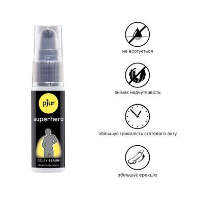 Сыворотка-пролонгатор pjur Superhero Delay Serum 20 мл, создает эффект пленки, без онемения PJ12090 фото