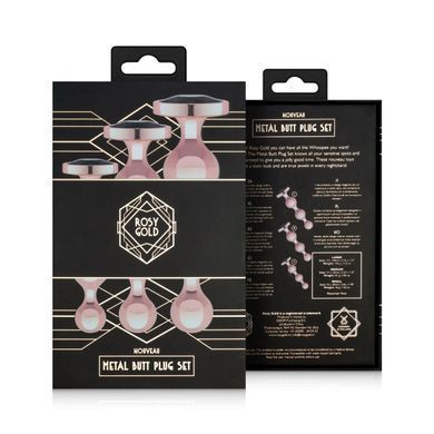 Набір анальних іграшок Rosy Gold - Metal Butt Plug Set 3 Pieces SX3070 фото