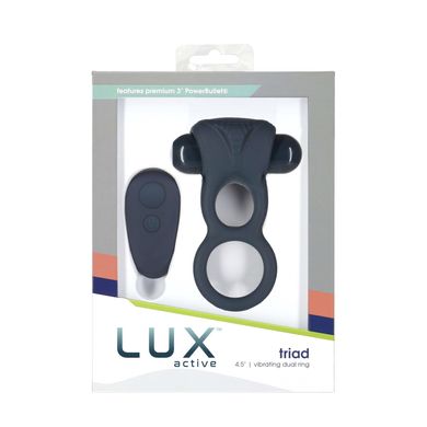 Двойное эрекционное кольцо с вибрацией Lux Active -Triad - Vibrating Dual Cock Ring, пульт ДУ SO5575 фото