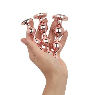 Набір анальних іграшок Rosy Gold - Metal Butt Plug Set 3 Pieces SX3070 фото